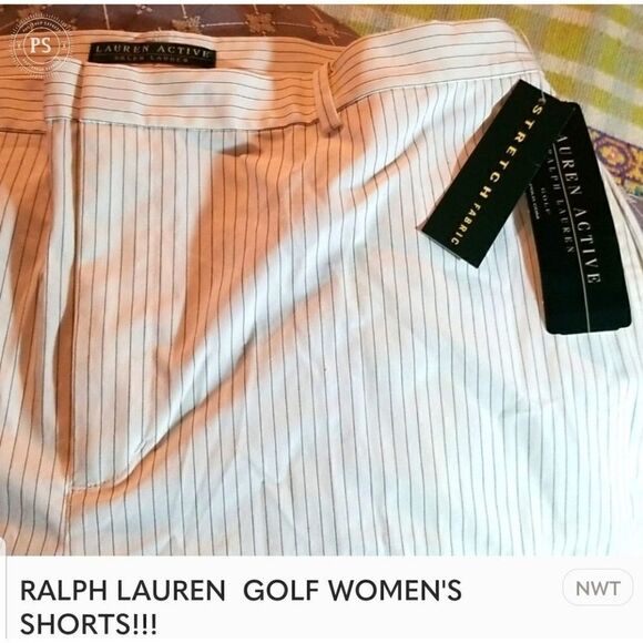 Ralph Lauren Women's Athletic Shorts - White with Black Stripes without tags - Picture 2 of 3